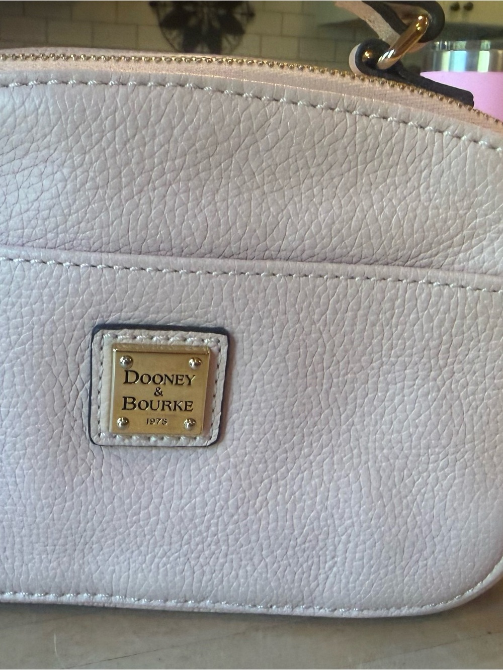 Dooney & Bourke Light Cream Pebbled Leather Crossbody